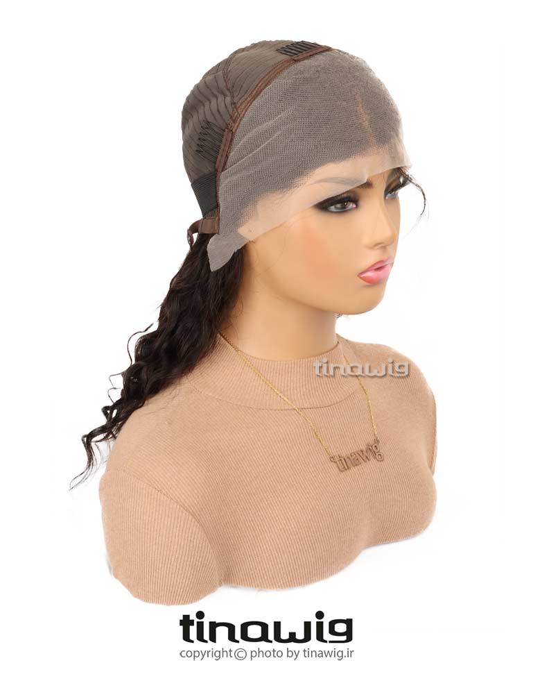 کلاه گیس زنانه pinar-2 موی طبیعی رنگ مشکی