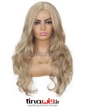کلاه گیس زنانه مدل فارا رنگ دودی زیتونی با موی مصنوعی bonny-16