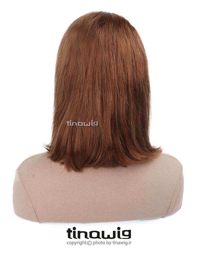 کلاه گیس زنانه کدLFS45-12 موی طبیعی رنگ قهوه ای روشن