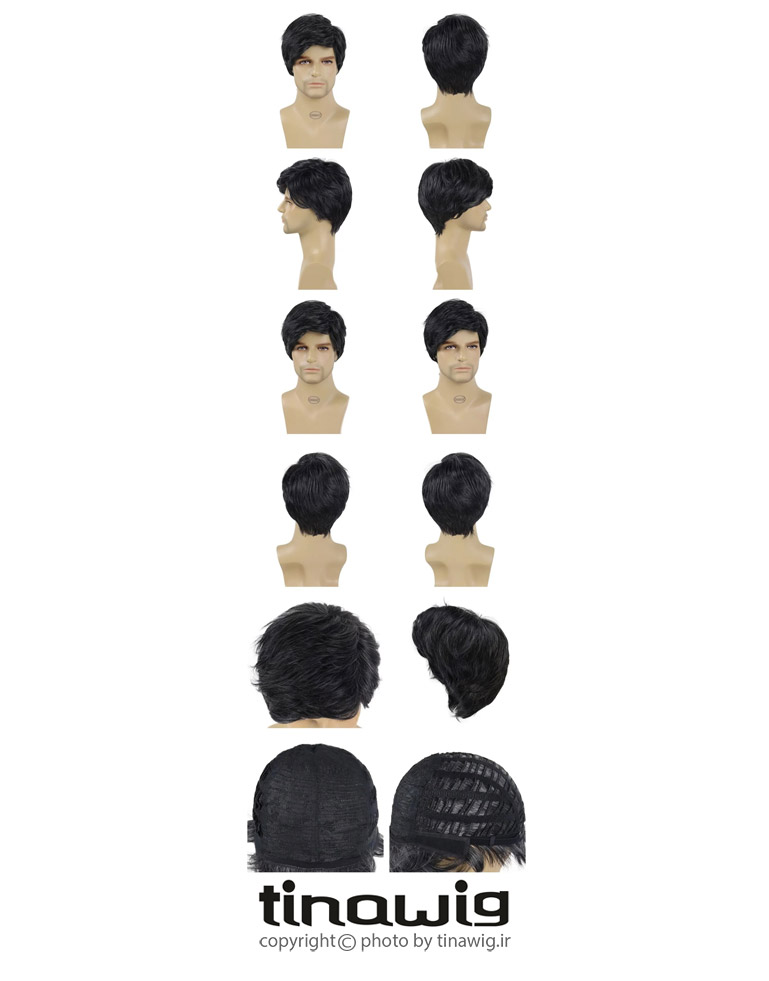کلاه گیس مردانه کد105-51 با موی مصنوعی رنگ جوگندمی