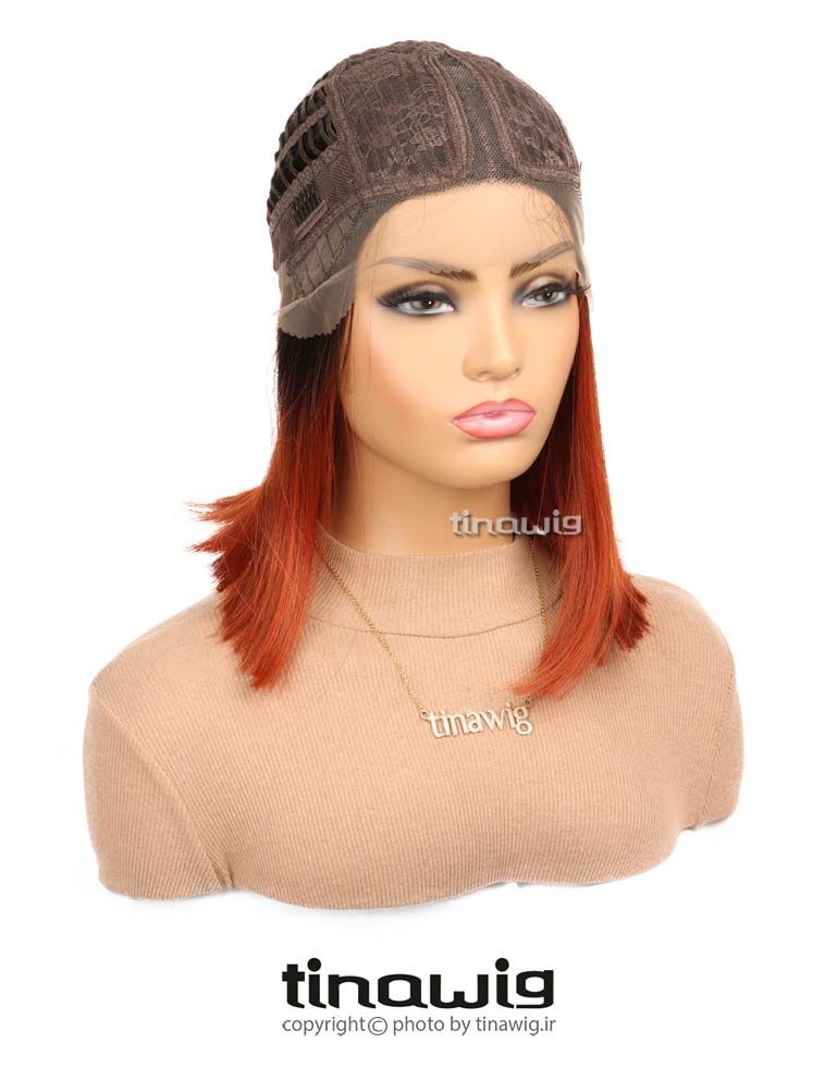 کلاه گیس زنانه tt-2-130 مدل مصری رنگ آمبره مسی